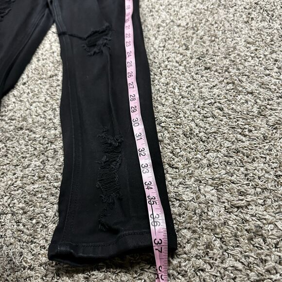 Wax Jean Women’s Size 14 Butt I Love You Stretch Distressed Black Stretch Skinny - Picture 9 of 11